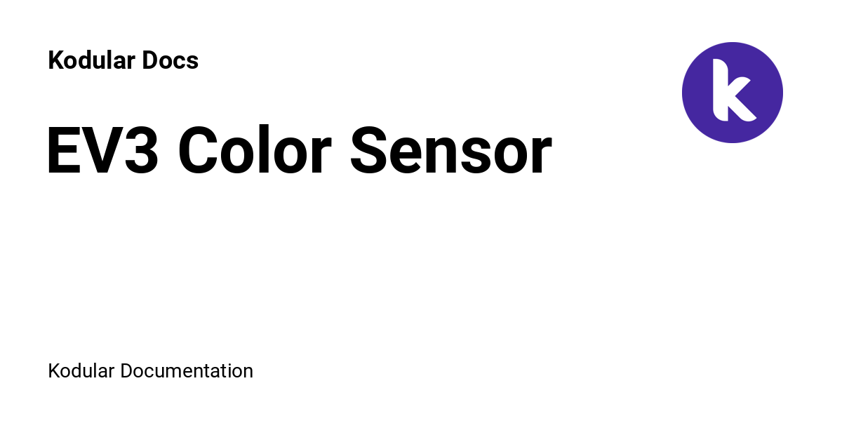 EV3 Color Sensor Kodular Docs