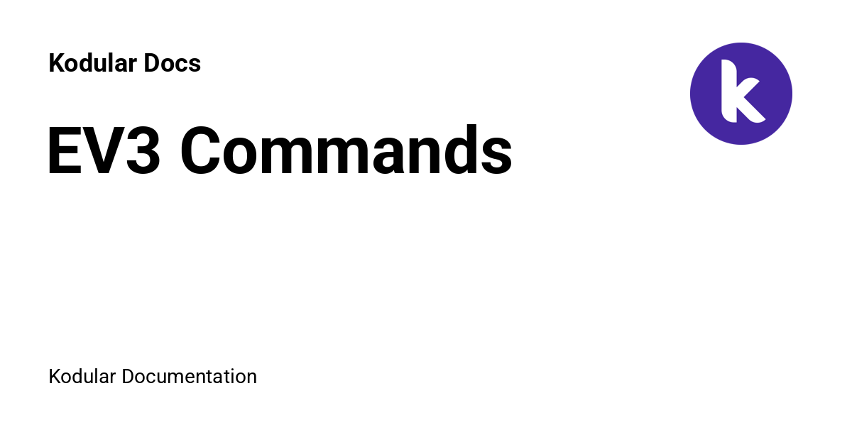 EV3 Commands - Kodular Docs
