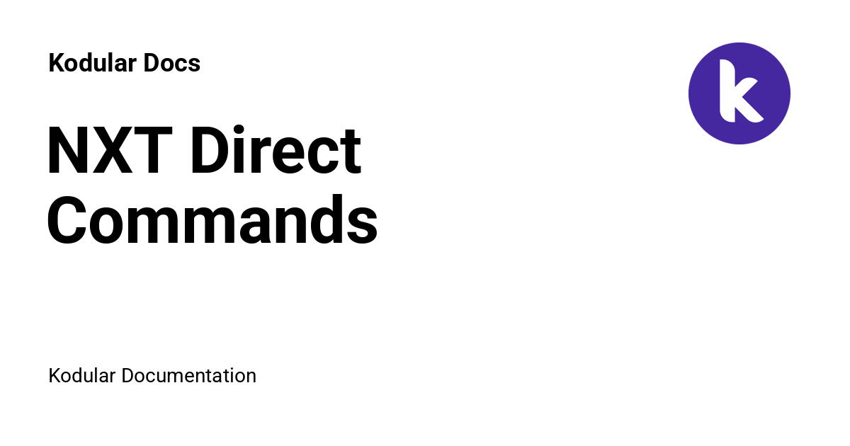 NXT Direct Commands - Kodular Docs