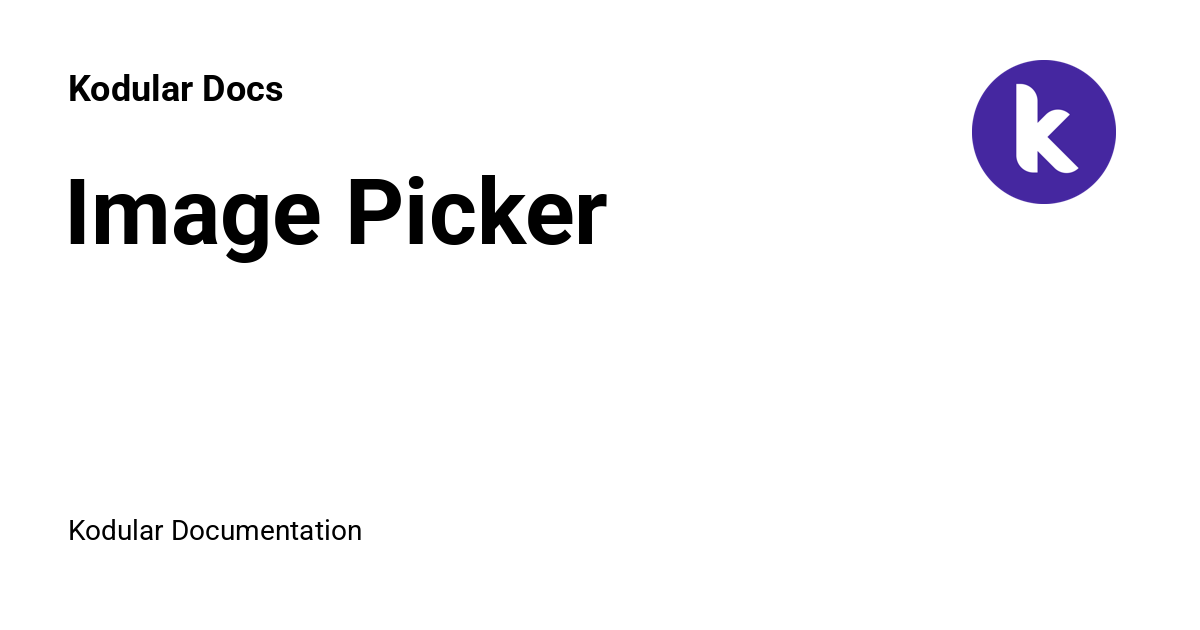 Image Picker - Kodular Docs